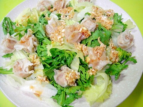 【中華ごま】シュウマイと春菊レタスの中華サラダ